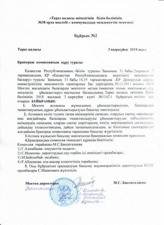 Брокераж комиссиясының бұйрығы және хаттамалары
