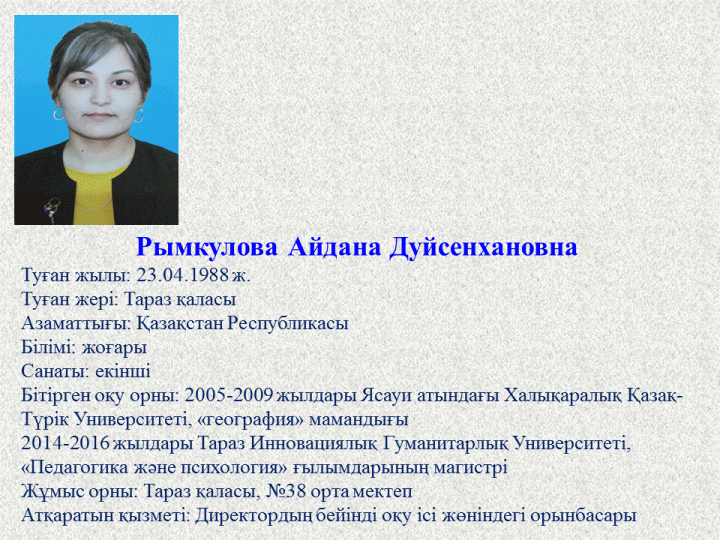 Директордың бейінді оқу ісі жөніндегі орынбасары