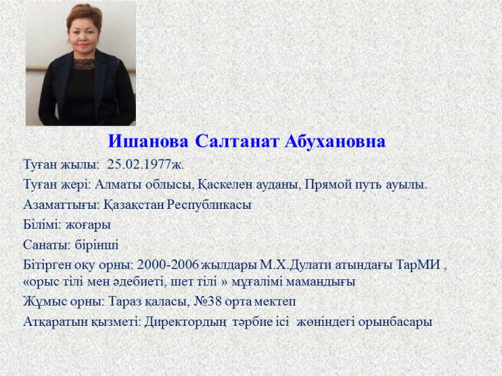 Директордың  тәрбие ісі  жөніндегі орынбасары