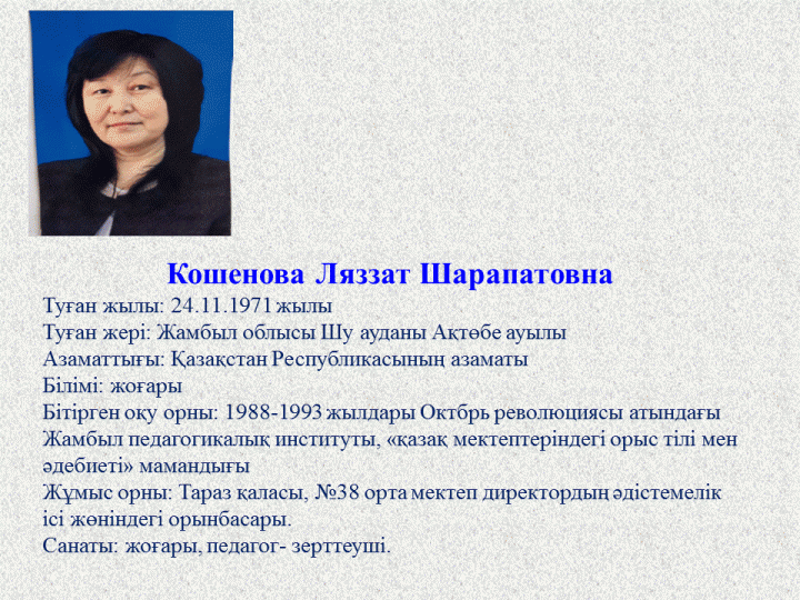 Директордың әдістемелік ісі жөніндегі орынбасары.