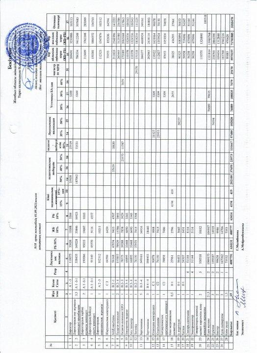 №38 орта мектебінің штаттық кестесі
