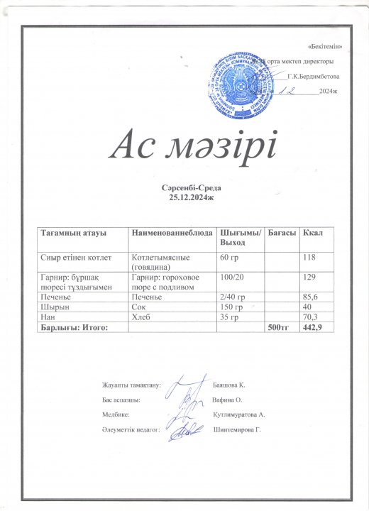 Ас мәзірі