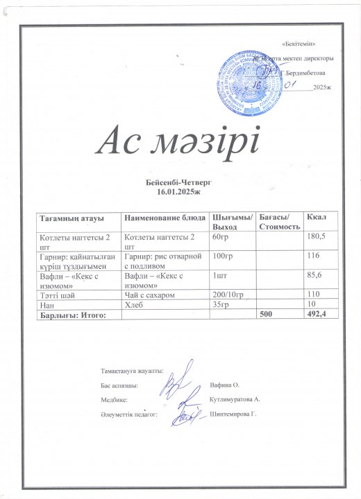 Ас мәзірі
