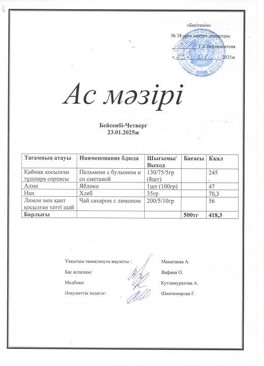 Ас мәзірі