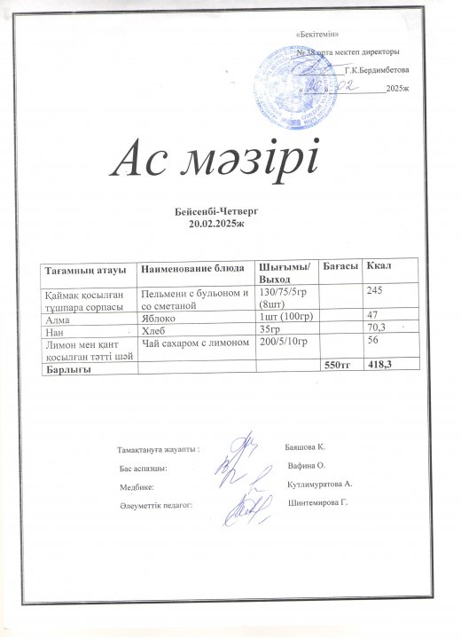 Ас мәзірі