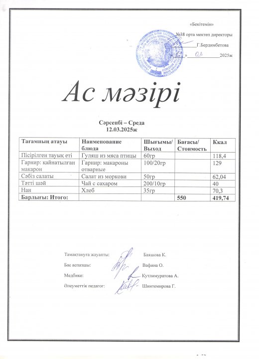 Ас мәзірі