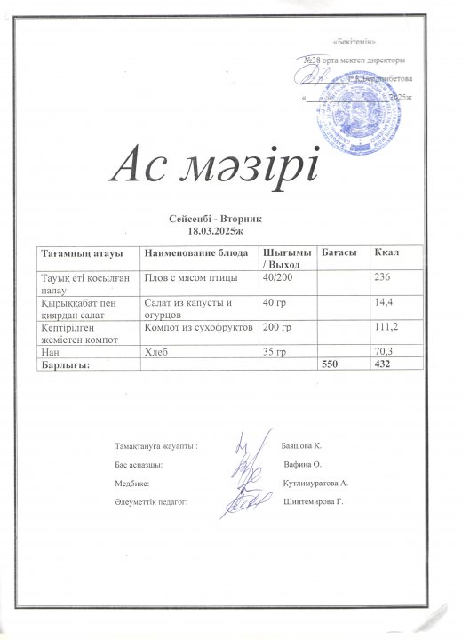 Ас мәзірі