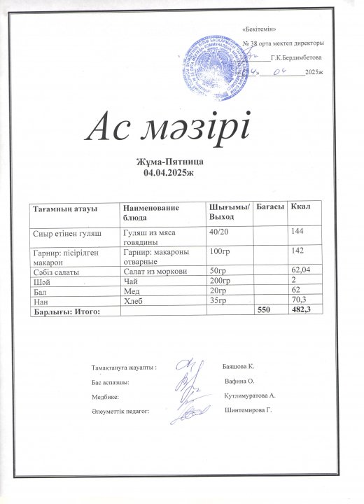 Ас мәзірі