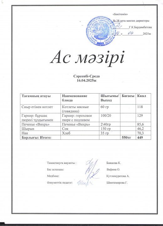 Ас мәзірі