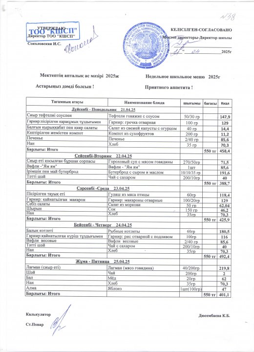 Ас мәзірі
