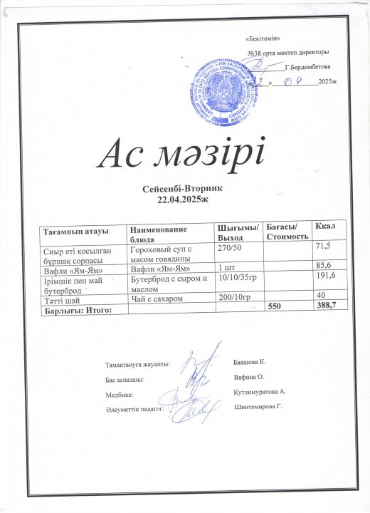 Ас мәзірі