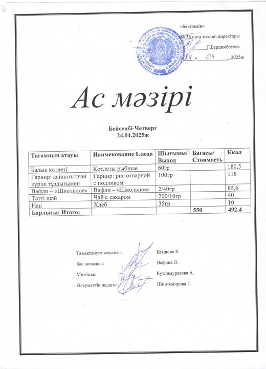 Ас мәзірі
