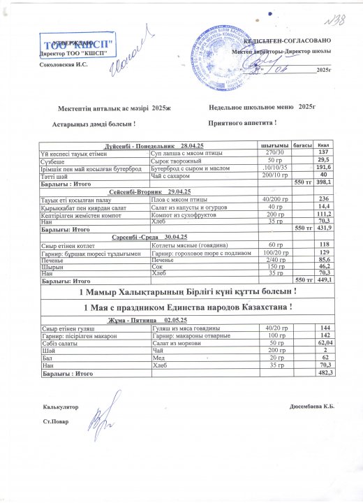 Ас мәзірі