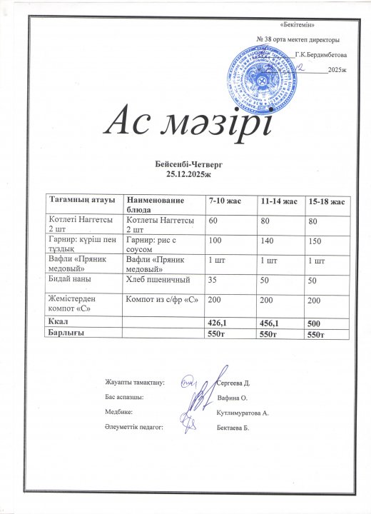 Ас мәзірі