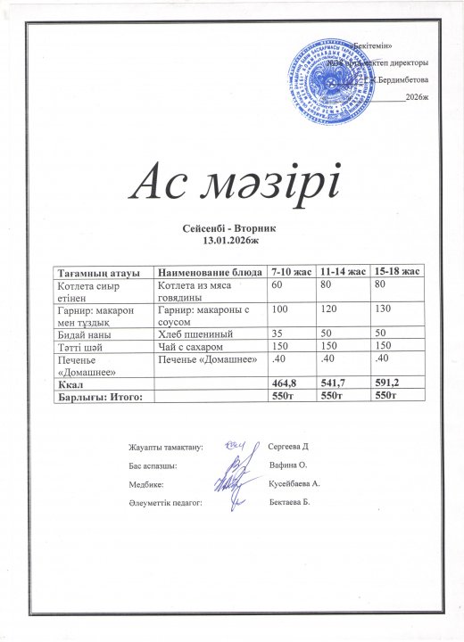 Ас мәзірі