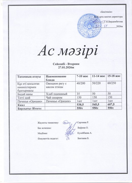 Ас мәзірі