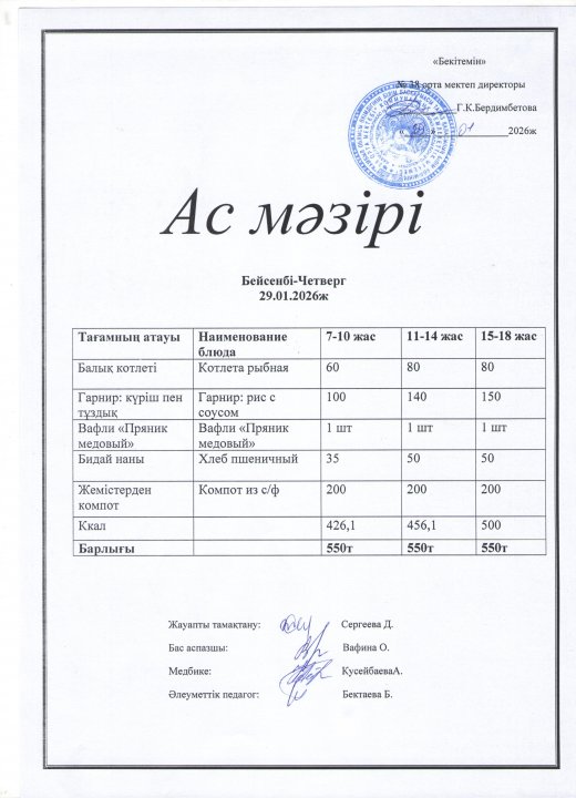 Ас мәзірі