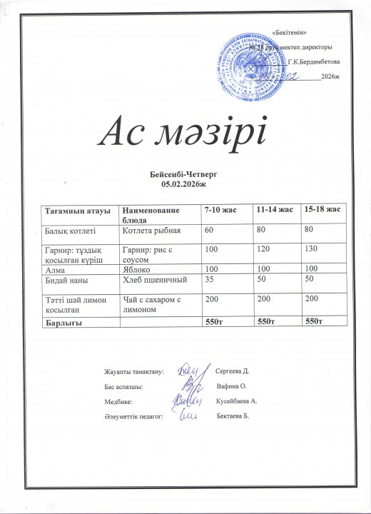 Ас мәзірі