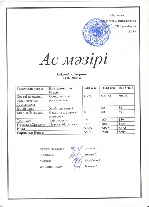 Ас мәзірі