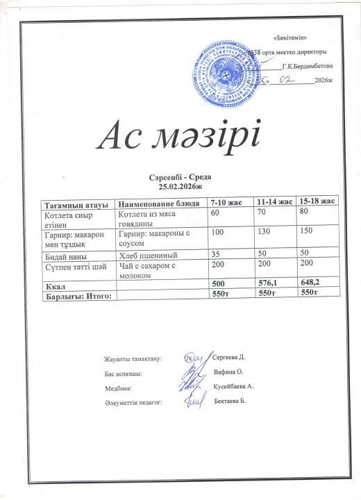 Ас мәзірі