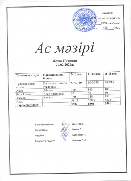 Ас мәзірі