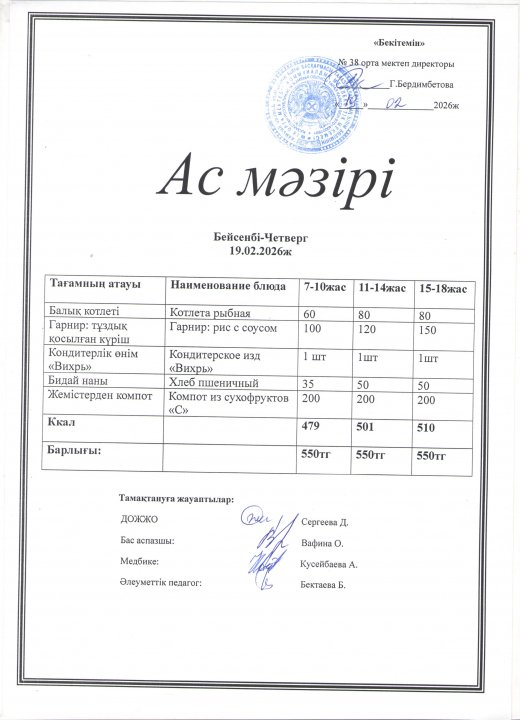 Ас мәзірі