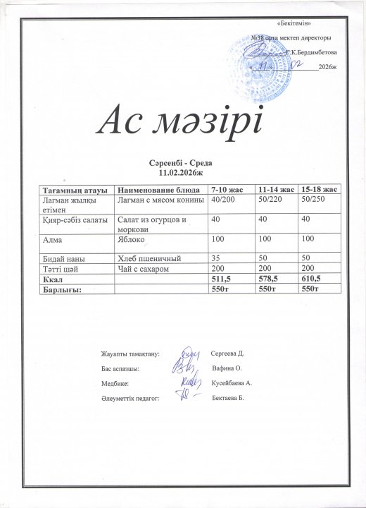 Ас мәзірі
