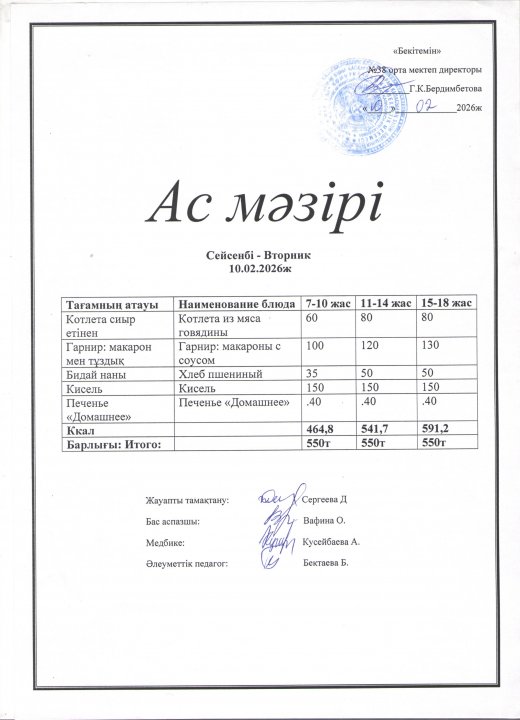 Ас мәзірі