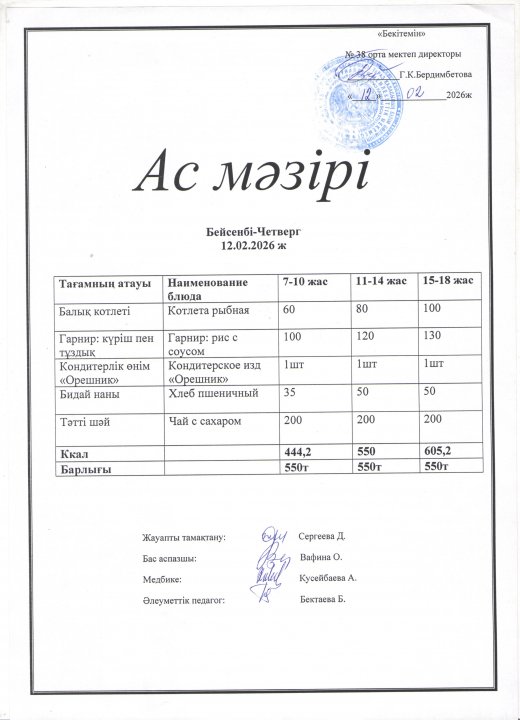 Ас мәзірі