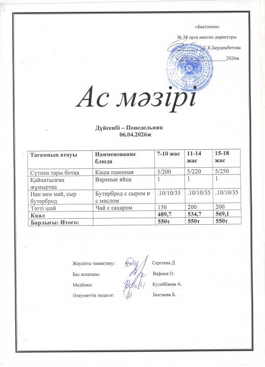 Ас мәзірі