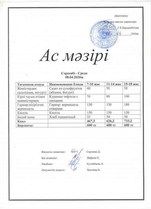 Ас мәзірі