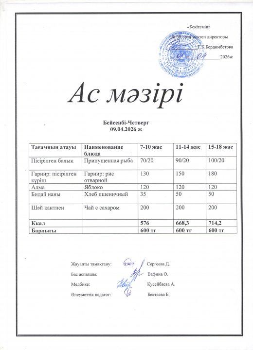Ас мәзірі