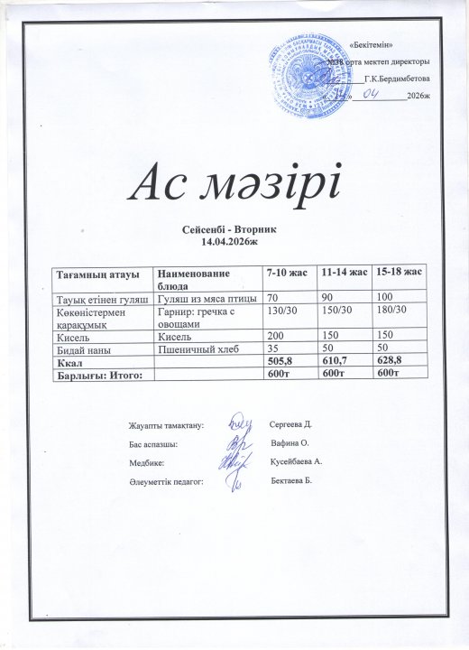 Ас мәзірі