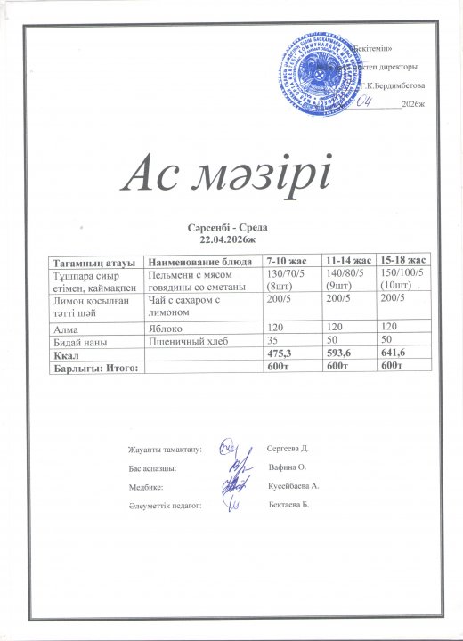 Ас мәзірі