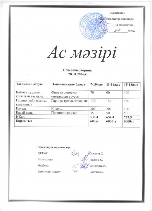 Ас мәзірі