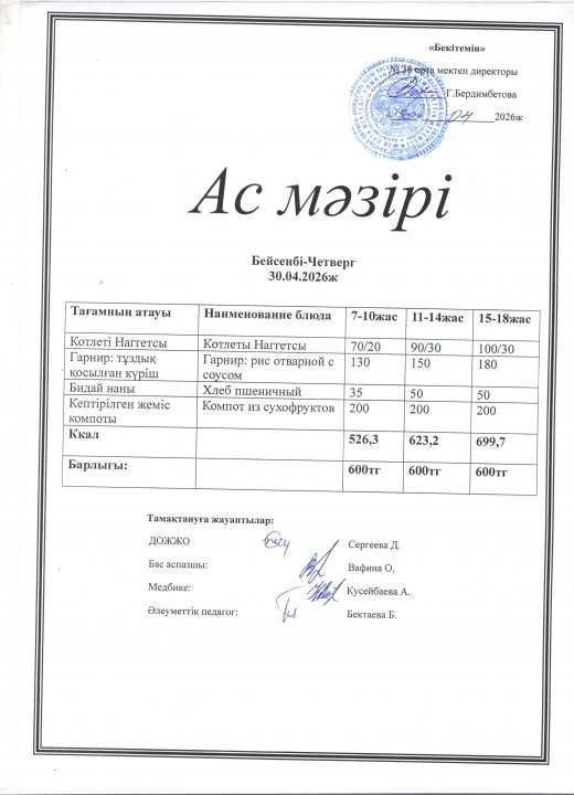 Ас мәзірі