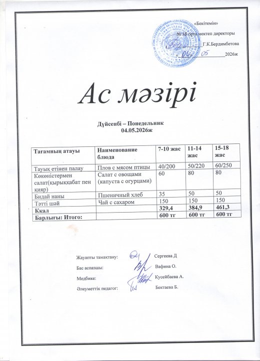 Ас мәзірі