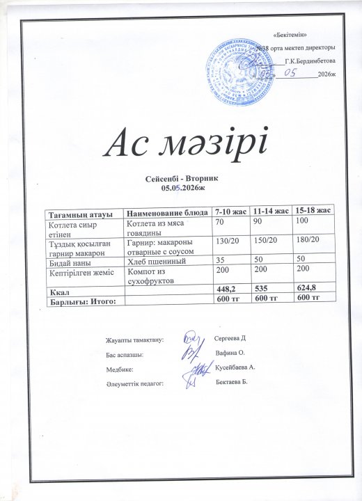 Ас мәзірі